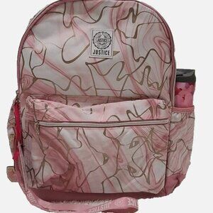 Justice Sport 17" Laptop Backpack Metallic Swirl NWT